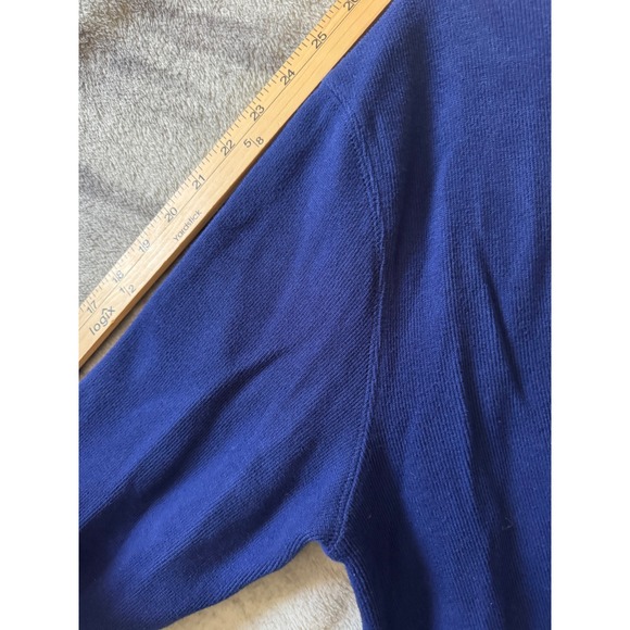 Polo Ralph Lauren Mens Royal Blue Cotton Mesh Quarter Zip Pullover Sweater XL - Picture 7 of 7